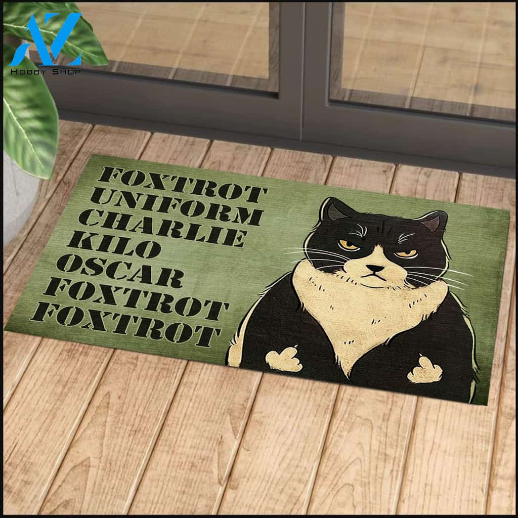 Foxtrot Uniform Charlie Cat Doormat