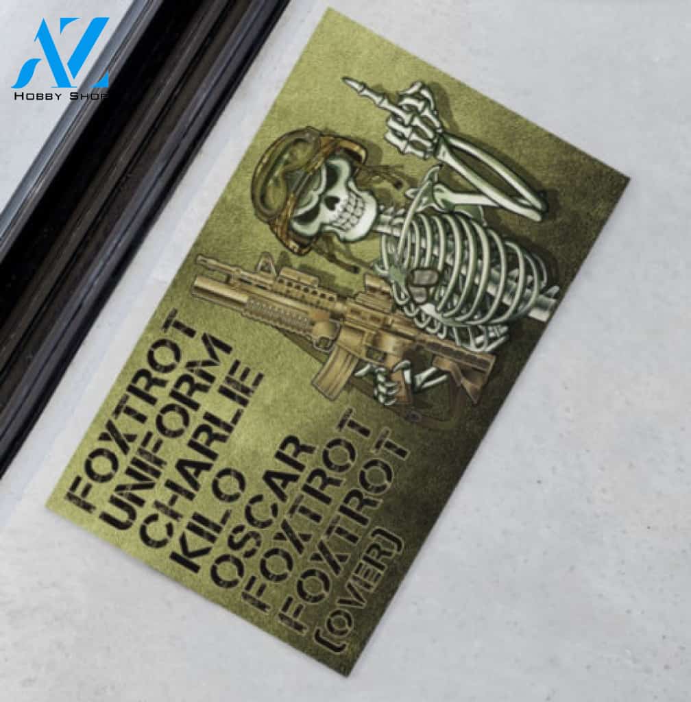 Foxtrot Uniform Charlie Kilo Oscar Veteran Doormat