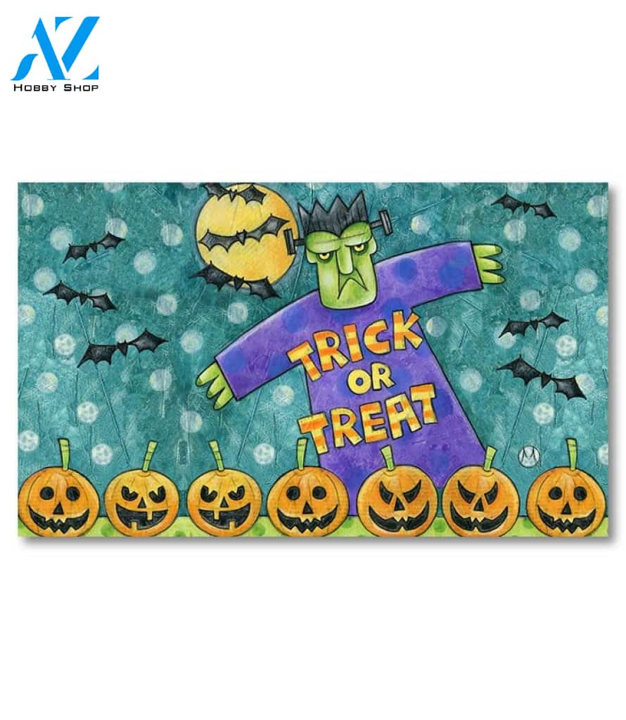 Frankenstein Trick or Treat Doormat - 18" x 30"