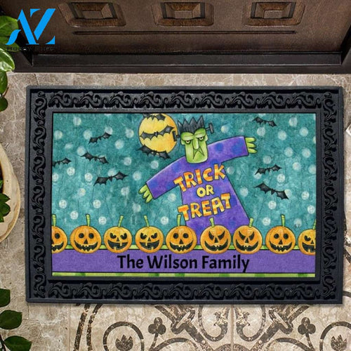 Frankenstein Trick or Treat Personalized Doormat - 18" x 30"
