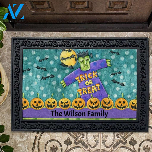 Frankenstein Trick or Treat Personalized Doormat - 18" x 30"