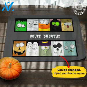 Frankie Face House Name Personalized Doormat