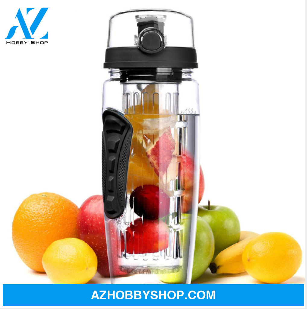 Free Fruit Infuser Juice Shaker Bottle Portable Climbing Camp Black