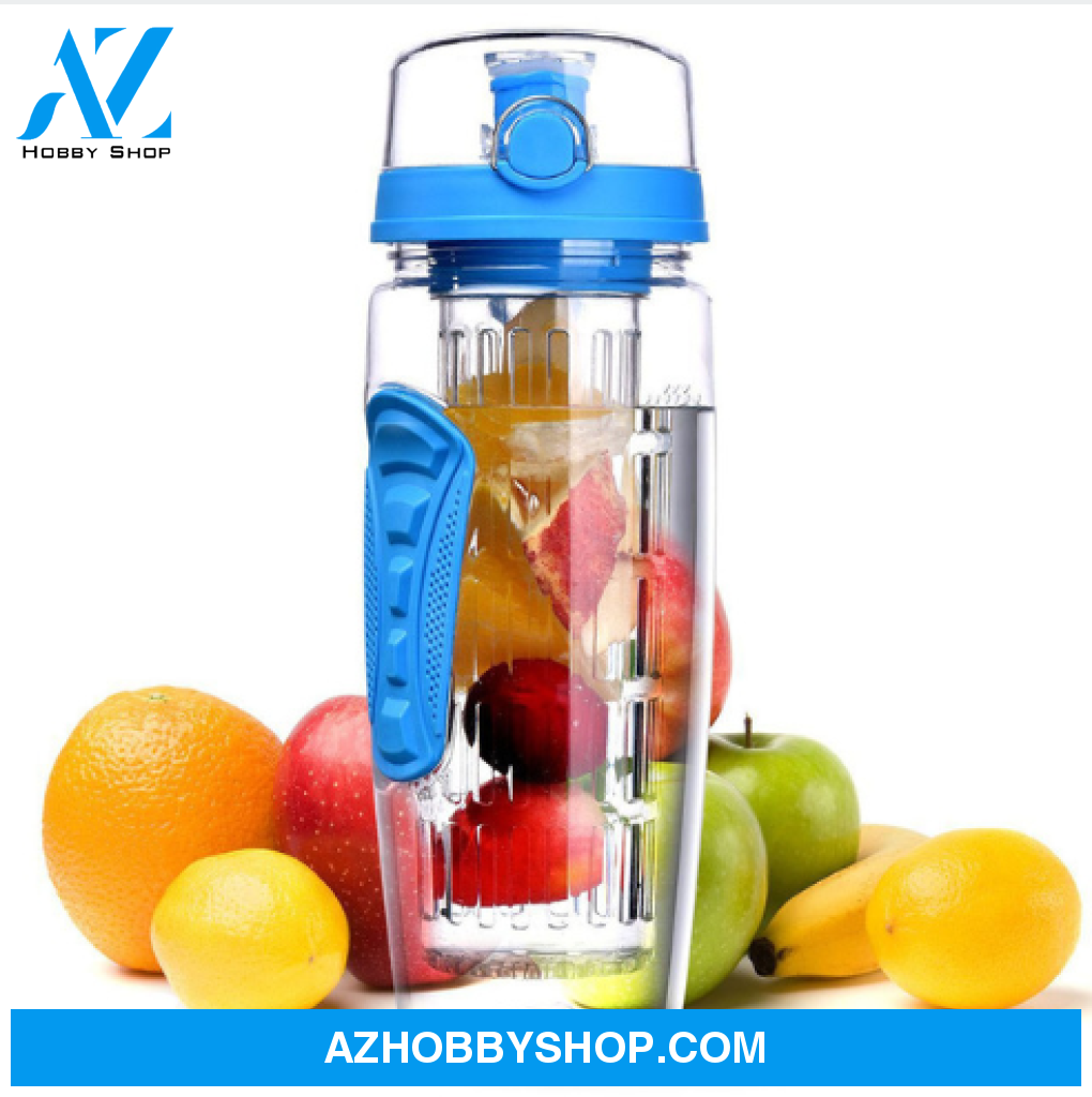 Free Fruit Infuser Juice Shaker Bottle Portable Climbing Camp Blue