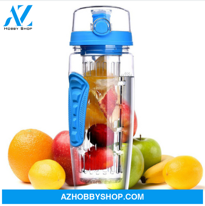 Free Fruit Infuser Juice Shaker Bottle Portable Climbing Camp Blue