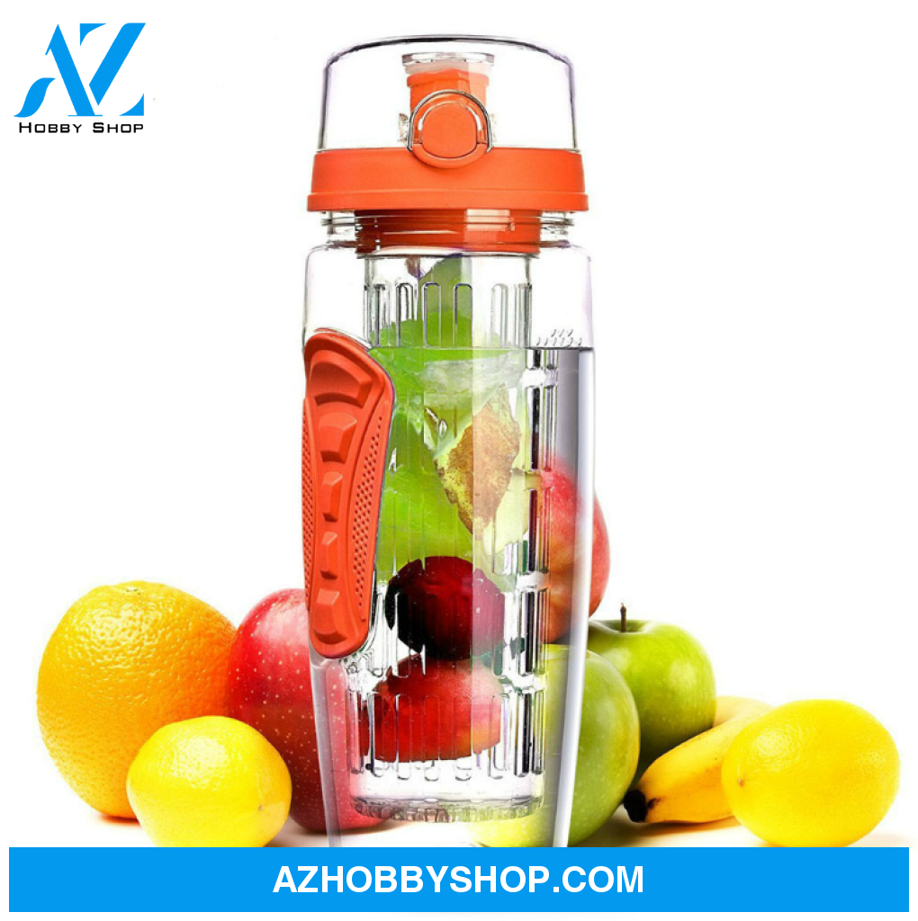 Free Fruit Infuser Juice Shaker Bottle Portable Climbing Camp Orange