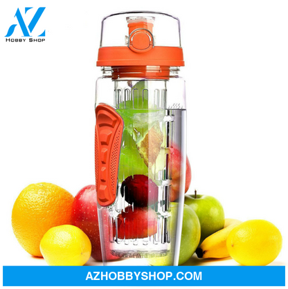 Free Fruit Infuser Juice Shaker Bottle Portable Climbing Camp Orange
