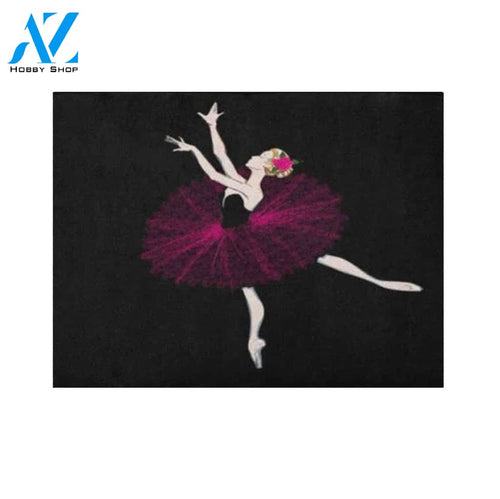 Free Of Ballet Dancer Girl Freehand Drawing Sketch Doormat Warm House Gift Welcome Mat Gift for Friend Family