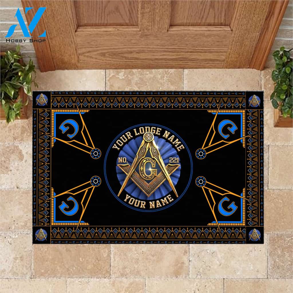 Freemason Doormat, Custom Doormat, Custom Lodge Name, Lodge Number, Your Name All Over Printed