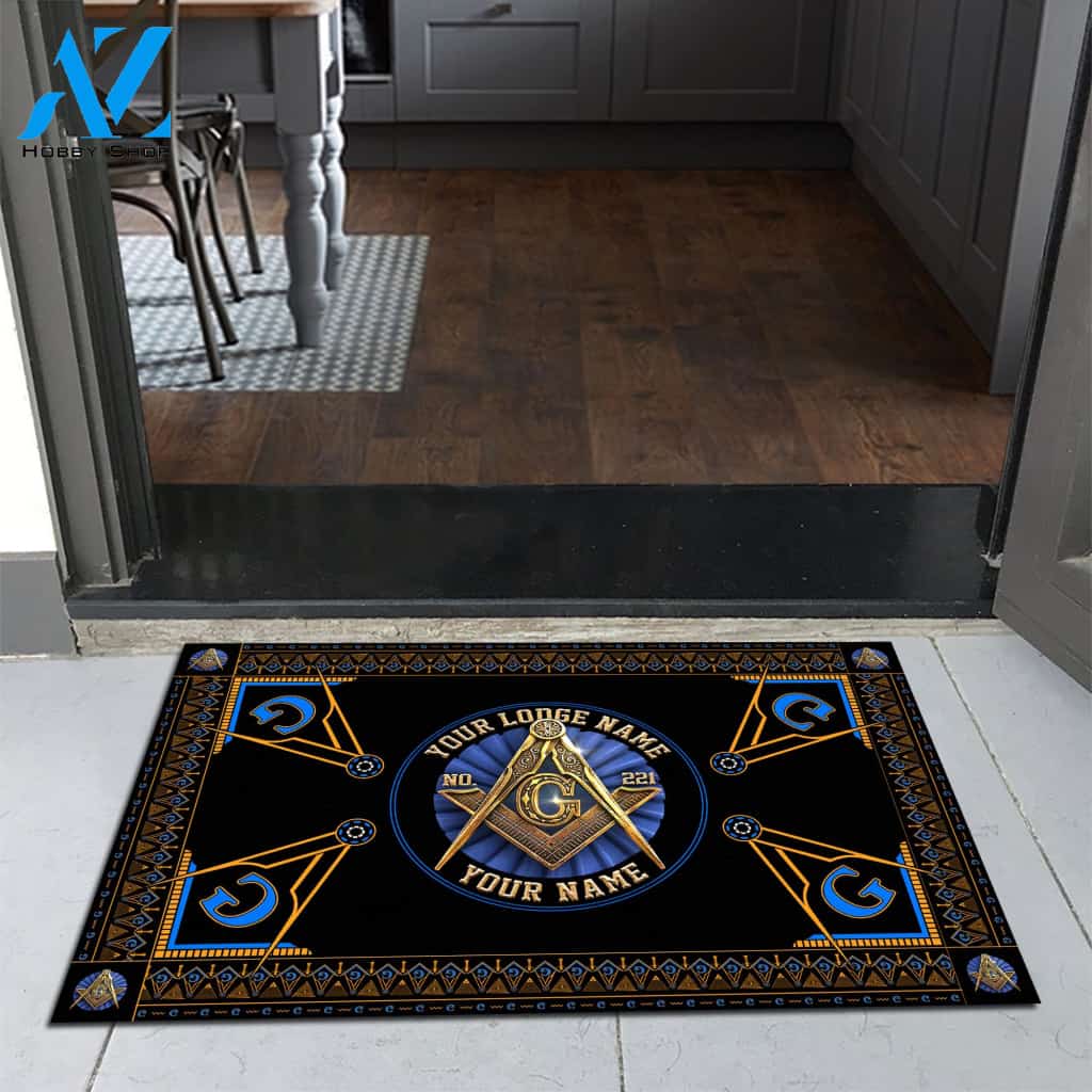 Freemason Doormat, Custom Doormat, Custom Lodge Name, Lodge Number, Your Name All Over Printed