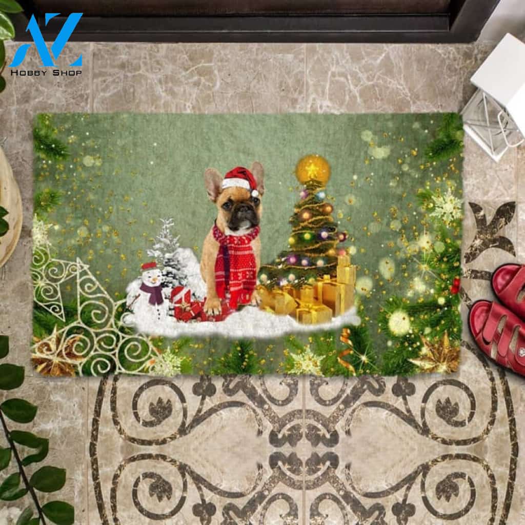 French Bulldog 02 Merry Christmas Doormat