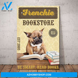 French Bulldog Bookstore Canvas Wall Art, Wall Decor Visual Art