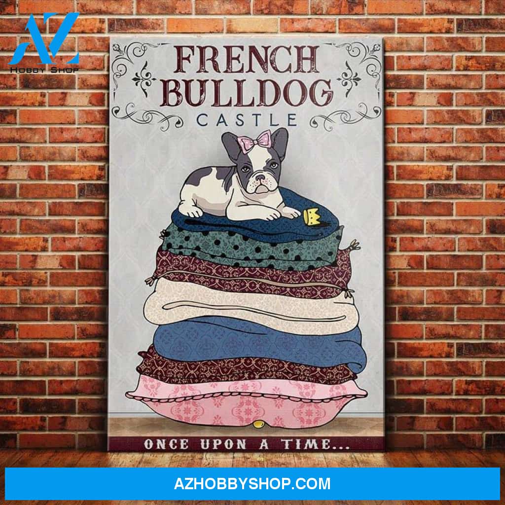 French Bulldog Castle Canvas Wall Art, Wall Decor Visual Art
