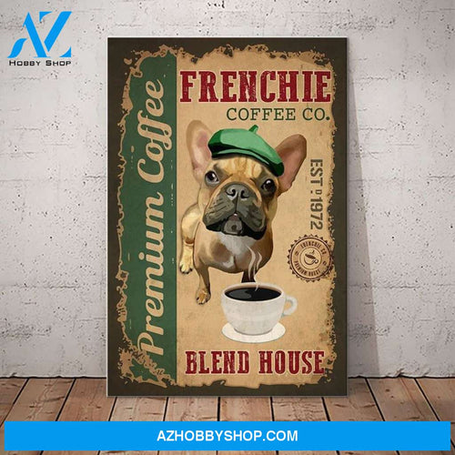 French Bulldog Coffee Company Canvas Wall Art, Wall Decor Visual Art