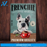 French Bulldog Coffee House Canvas Wall Art, Wall Decor Visual Art