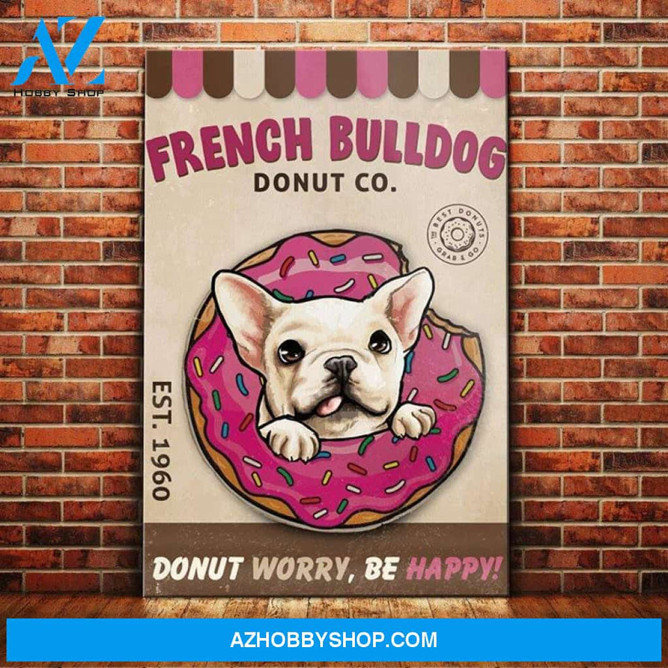 French Bulldog Donut Company Canvas Wall Art, Wall Decor Visual Art