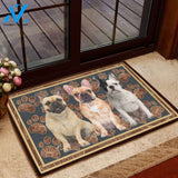French Bulldog Flower Paw - Dog Doormat Welcome Mat House Warming Gift Home Decor Gift for Dog Lovers Funny Doormat Gift Idea