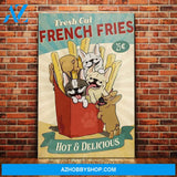 French Bulldog Fries Canvas Wall Art, Wall Decor Visual Art