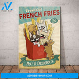 French Bulldog Fries Canvas Wall Art, Wall Decor Visual Art