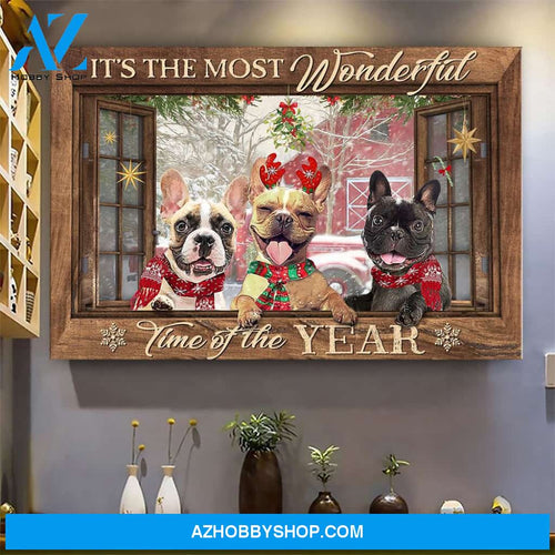 French Bulldog - It's The Most Wonderful Time Of The Year Canvas (No Frame) - CC1021HN dog