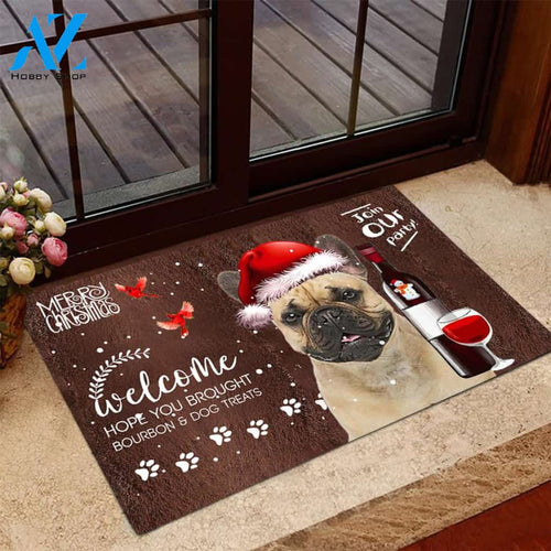 French Bulldog Join Our Party Christmas Doormat