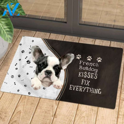 French Bulldog Kisses Fix Everything Doormat