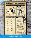 French Bulldog Knowledge Canvas And Poster, Wall Decor Visual Art