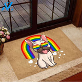 French Bulldog LGBT Rainbow Doormat Welcome Mat House Warming Gift Home Decor Gift for Dog Lovers Funny Doormat Gift Idea