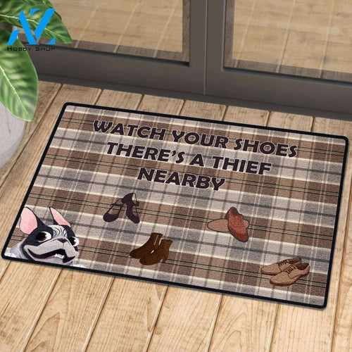 French Bulldog Loves Shoes 3 | Welcome Mat | House Warming Gift
