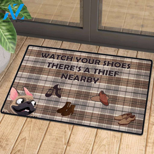 French Bulldog Loves Shoes 5 | Welcome Mat | House Warming Gift