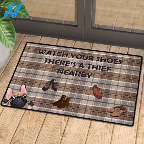 French Bulldog Loves Shoes 7 | Welcome Mat | House Warming Gift