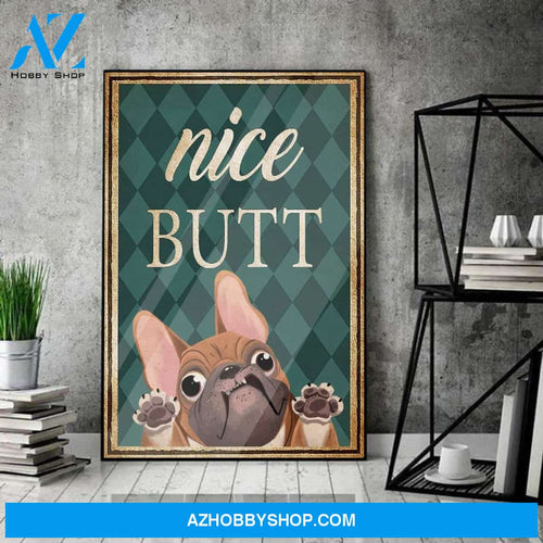 French Bulldog Nice Butt Vintage Canvas And Poster, Wall Decor Visual Art