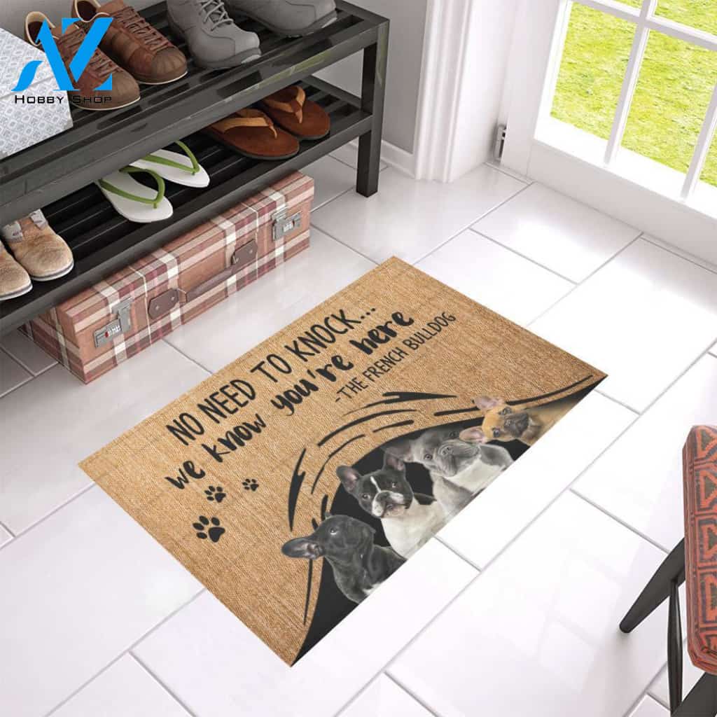 French Bulldog No Need to Knock doormat | Welcome Mat | House Warming Gift