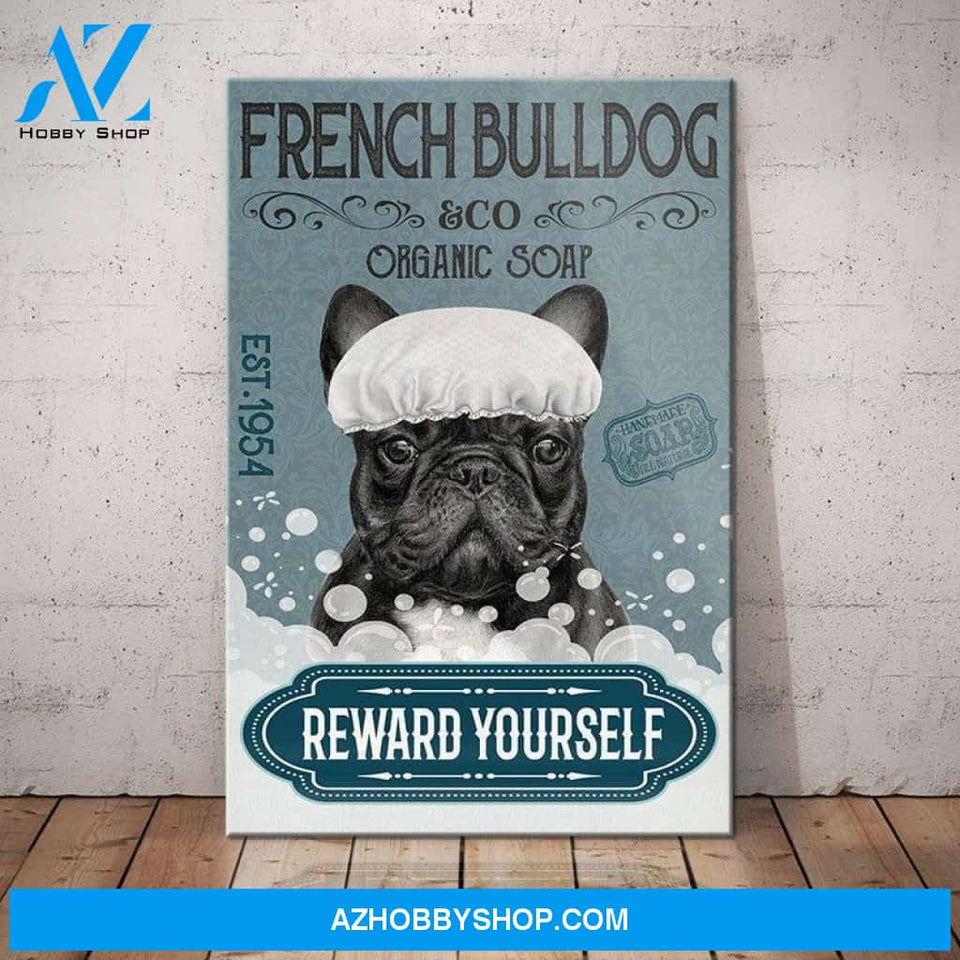 French Bulldog Organic Soap Company Canvas Wall Art, Wall Decor Visual Art