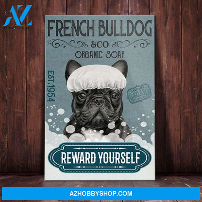 French Bulldog Organic Soap Company Canvas Wall Art, Wall Decor Visual Art
