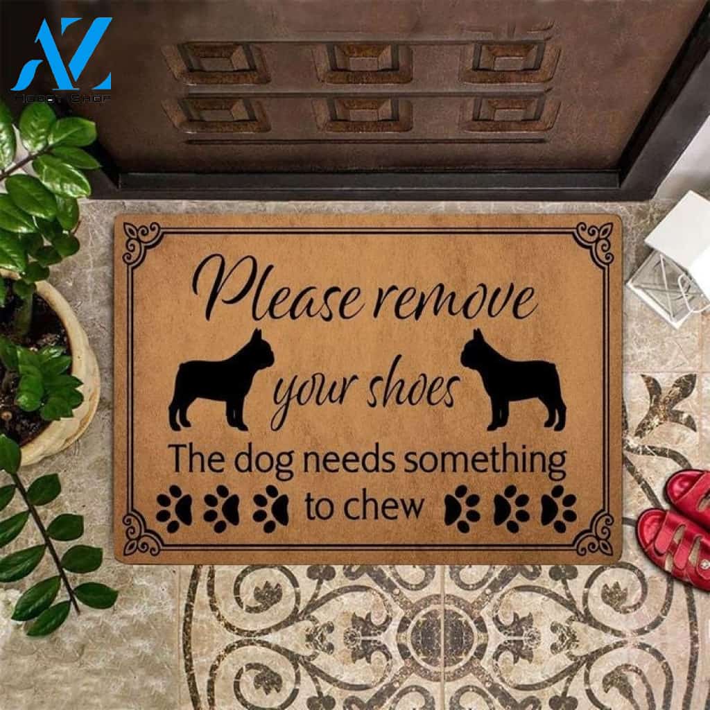 French Bulldog Please Remove Your Shoes Funny Indoor And Outdoor Doormat Warm House Gift Welcome Mat Birthday Gift For Dog Lovers