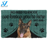 Gearhumans Gearhuman 3D French Bulldog We Know Youre Here Custom Name Doormat