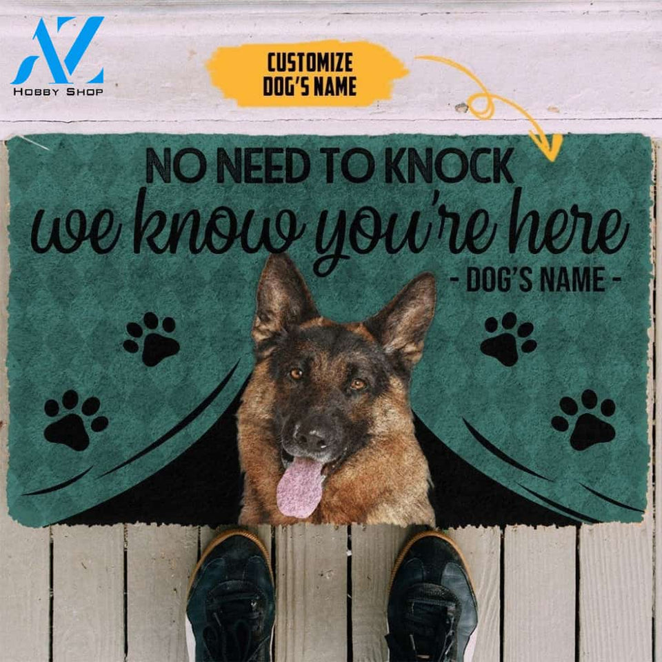 Gearhumans Gearhuman 3D French Bulldog We Know Youre Here Custom Name Doormat