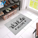 French bulldog welcome grey Doormat - Welcome Mat - Home Decor