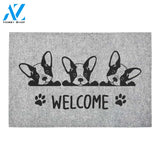 French bulldog welcome grey Doormat - Welcome Mat - Home Decor