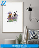 French Bulldog With Lavender flower poster