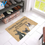 French Bulldogs Welcome People Tolerated Indoor and Outdoor Doormat Warm House Gift Welcome Mat Gift For Dog Lovers Birthday Gift