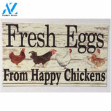 Fresh Eggs From Happy Chickens Sign - Wall Plaque or Hanging Hen House Coop Rooster Farm Rustic Wall Room