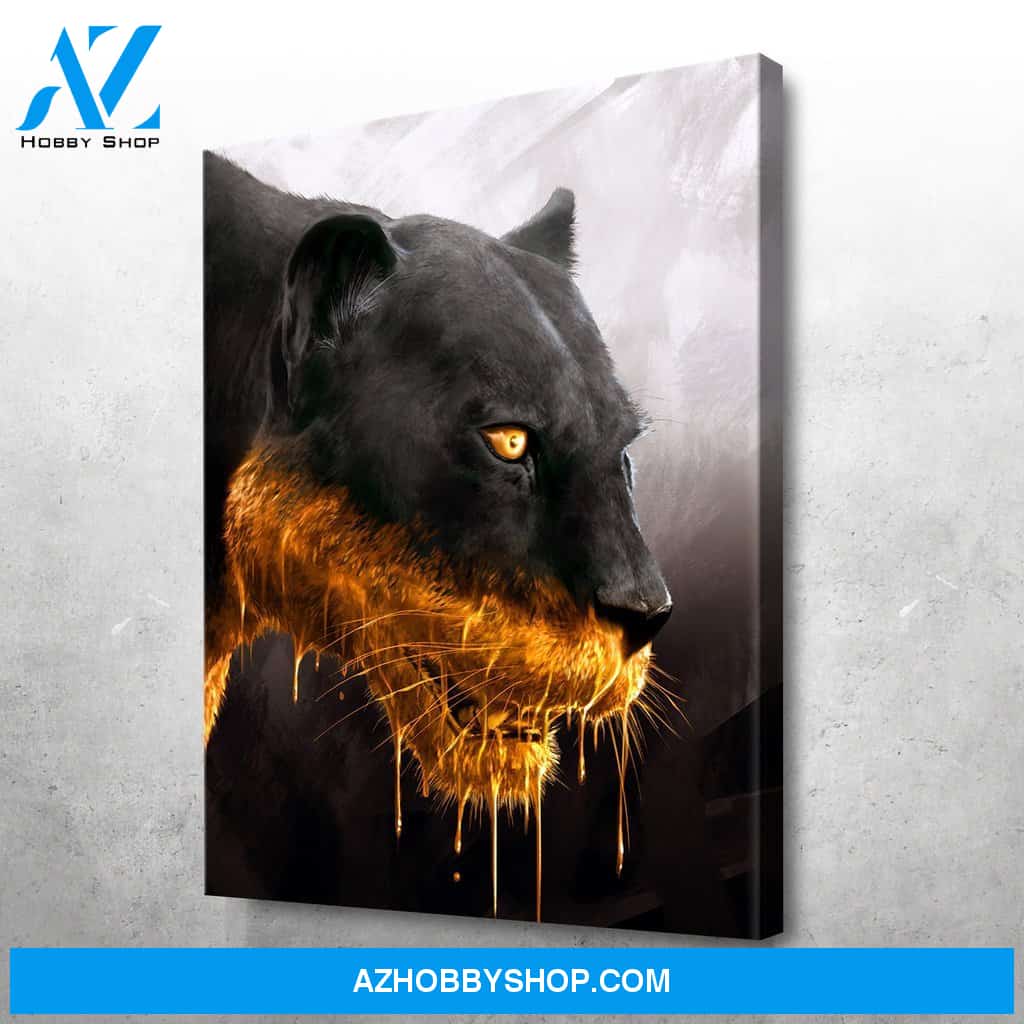 Fresh Kill Panther Golden Canvas And Poster, Wall Decor Visual Art