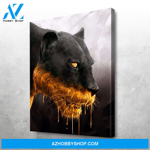 Fresh Kill Panther Golden Canvas And Poster, Wall Decor Visual Art