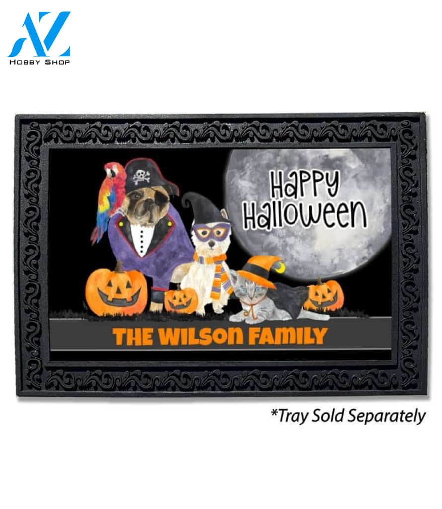 Fright Night Dog Friends Personalized Doormat - 18" x 30"