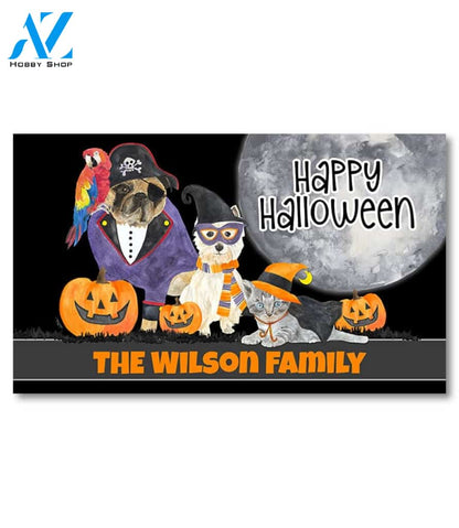 Fright Night Dog Friends Personalized Doormat - 18" x 30"