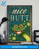 Frog Nice Butt Funny Poster Frogs Loves Vintage Poster Canvas, Wall Decor Visual Art