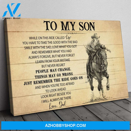 Gift For Son From Dad, Horse Riding Son Gift, On This Ride Horse Canvas