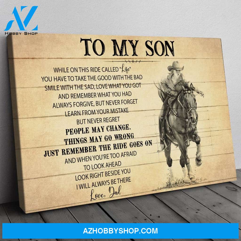 Gift For Son From Dad, Horse Riding Son Gift, On This Ride Horse Canvas